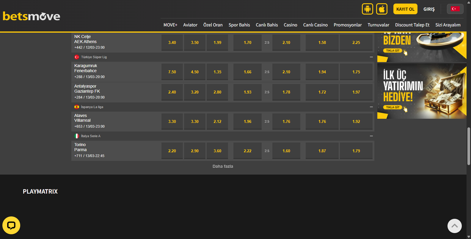 Betsmove Top  Casino Oyunları